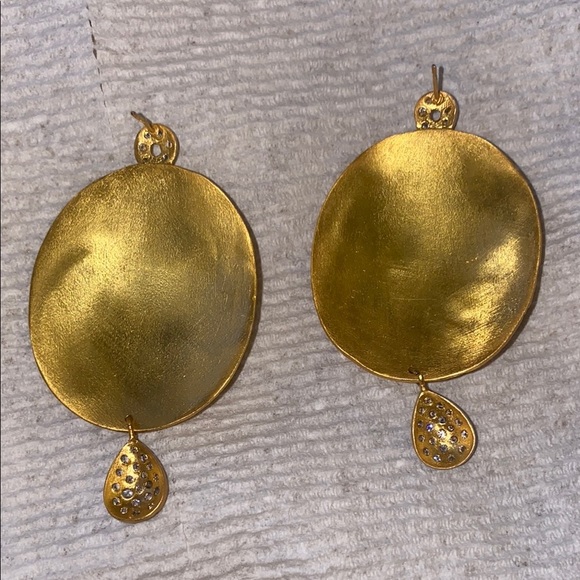 Vintage-Inspired Gold and Silver Medallion Earrings - Picture 8 of 13